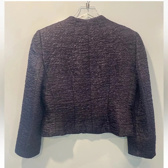 Calvin Klein Purple Textured Zip Front Blazer Jacket Career Womens Size 14 - Picture 2 of 5